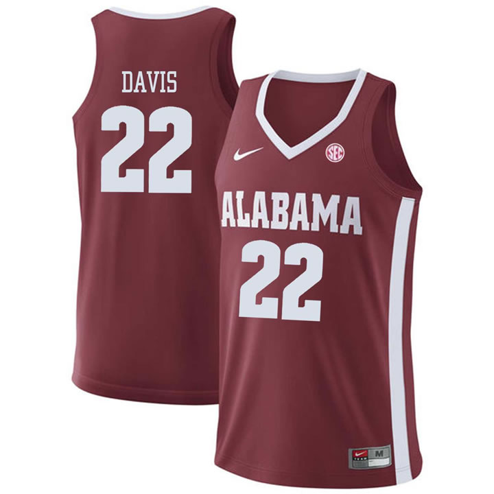 Alabama Crimson Tide 22 Ar'mond Davis Red College Basketball Jersey Dzhi